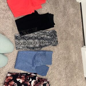 Stylish Leggings Set - Red, Black, Snake Print, Blue, Floral